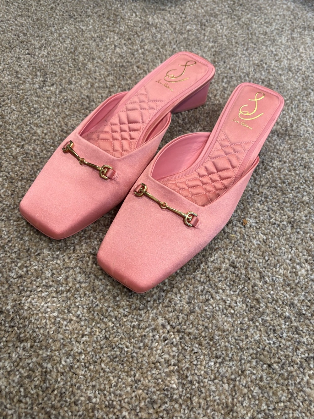 Sam Edelman Pink Square Toe Bit Mules - Picture 2 of 7